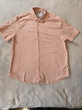 Denim & Flower Peach Short-Sleeve Button-Down Shirt